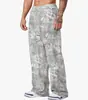 Pantalones Deportivos Americanos de Moda Transfronterizos de Pierna Ancha Rectos Casuales Fitness Sueltos Estampados Camuflaje Pantalones para Correr para Hombre