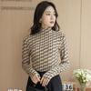 Top Camiseta Base para Mujer con Terciopelo Bariyang Proteína Cuello Redondo Cuello Medio Otoño e Invierno Cuello Medio Alto Ropa Exterior Cálida