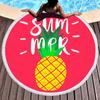 Fornecimento Direto Transfronteiriço Toalha de Praia Redonda Estampada Xale com Franjas Estampa Digital 3D Padrão de Frutas Tapete de Almoço ao Ar Livre