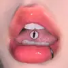Piercing de Língua de Quatro Cores com Design de Gotejamento de Óleo, Joia de Língua Revestida de Aço Inoxidável, Novo Anel de Língua Olho de Gato com Espiral Externa 1.6 Acessório de Piercing