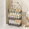 Prateleira de armazenamento de cosméticos para penteadeira, caixa de armazenamento de mesa, prateleira para produtos de skincare, prateleira de armazenamento de mesa multicamadas para lavatório