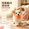 Novo brinquedo de látex para pet em formato de fruta de desenho animado, bolo redondo, um pequeno brinquedo de morder para cachorro que alivia o tédio e faz sons