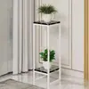 Novo estilo de suporte de flores para sala de estar, suporte de vaso de flores simples de ferro de vários andares, prateleira de armazenamento interna para varanda moderna, atacado