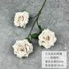 Flor Artificial Rosa Diamante de Três Cabeças Adereços de Decoração para Casa Casamento Flor Artificial Feita à Mão Transfronteiriça Atacado de Enfeites