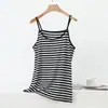 Nueva Camisola Adelgazante de Modal con Cuello Redondo Rayada para Mujer, Delgada sin Mangas Versátil Primavera/Verano Talla Grande Camiseta Interior