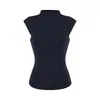 Nova camiseta de verão estilo americano para mulheres, gola alta curta, manga curta, estilo "garota apimentada", top cropped, acinturado, slim fit, justo que valoriza a silhueta