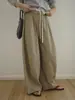 Pantalones de Pierna Ancha Primaverales Evertrue para Mujer, Pantalones Largos Delgados Estilo Coreano con Cintura Alta Fluida, Pantalones Sueltos de Algodón Puro 93795