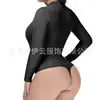 Comercio exterior Otoño e Invierno Sin almohadilla para el pecho Moldeador de cuerpo fuerte Cuello medio-alto Manga larga Mono ajustado Levantamiento de abdomen Levantamiento de cadera Ropa interior y exterior para mujer
