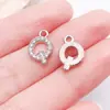26 Letras Capitales Incrustadas con Diamantes en Inglés, Accesorios de Joyería de Aleación de Zinc K Blanco, Colgantes para Bricolaje, Pendientes, Pulseras, Colgantes