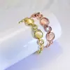 Pulsera Sencilla Geométrica de Piedra de Ojo para Mujer, Joyería de Mano Versátil, Exquisita Joyería de Estilo Palacio de Alto Nivel Incrustada con Diamantes Redondos