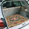 Alfombrilla para maletero de coche de estilo étnico bohemio transfronteriza, de terciopelo de cristal, lodo de diatomeas, anillo de seda, resistente a las manchas, antideslizante y fácil de cuidar