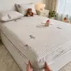Sábana bajera acolchada, pieza única, protector de colchón engrosado, no es algodón puro, funda de cama 100% algodón, protector de colchón a prueba de polvo y antideslizante