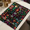 Manteles Individuales de Lino Temu Más Vendidos Transfronterizos para Vacaciones con Diseños de Conejo y Huevo para Comedor, Sala de Estar, Decoración del Hogar y Mesa de Comedor
