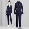 Traje Profesional para Mujer, Ropa Formal, Corte Delgado, Ropa de Trabajo Primavera y Otoño, Ropa de Trabajo para Recepción de Hotel y Joyería