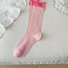 Meias Femininas com Cores Contrastantes, Design Canelado Duplo, Fáceis de Combinar, Estilo Jovem e Doce, Meias Slouch Caneladas Duplas, Estilo Ballet