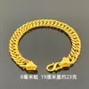 Mismo estilo tienda de oro arena oro jefe collar hombres dominante cadena de látigo ancha gruesa oro de imitación color duradero retención de color transmisión en vivo venta al por mayor fuente