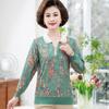 Blusas de Primavera para Mujer, Camisas Florales con Cuello Estilo Abuela para Mujeres de Mediana Edad y Mayores, Camisas Base de Primavera y Otoño para Madres, Modelo Nuevo 2024