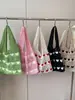 Bolsa tejida de gran capacidad calada, bolsa de compras para mujer, bolsa de punto, bolso de nuevo estilo con forma de corazón, bolsa de playa, bolso para mujer