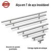 Puxador tubular redondo oco em aço inoxidável em formato de T para portas de armários, guarda-roupas e gavetas. Ideal para móveis e portas com um único furo.