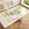 Mantel de Mesa Vegetal Floral Fresco y Sencillo, Impermeable, Resistente al Aceite, Lavable, Mantel Rectangular para Mesa de Comedor, Lujo Ligero, Sensación de Alta Gama, Mantel Individual de PVC