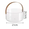 Cubo de Basura Redondo Acrílico Transparente Caja de Almacenamiento Papelera para Sala de Estar Tanque para Peces y Camarones Recipiente de Agua con Tapa con Tapa Sellada