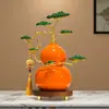 Nuevos Adornos de Pino Verde y Calabaza de Lujo Estilo Chino, Decoraciones de Lujo Ligero para Sala de Estar, Vestíbulo, Oficina y Regalos