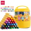 Deli 72090/91/92/93 bastão de pintura a óleo tubo 12 cores 24 cores estudante crianças grafite giz de cera lavável