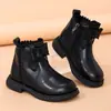 Elegantes botas de cuero para niñas, botas estilo Martin de caña alta, botas de moda ultraligeras, botines modernos para niños pequeños y preescolares