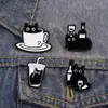 Broche de Liga de Metal Criativo com Gato Fofo de Desenho Animado Acessórios Insígnia