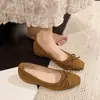 Zapatos de Ballet para Mujer Primavera/Verano 2026 Nuevos Zapatos de Noche con Tacón Oculto Slip-on Par con Faldas Zapatos de Boca Baja Versátiles Mocasines