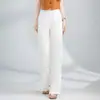 Pantalones de Pierna Ancha de Lino Tencel para Mujer, Estilo Delgado de Verano, Nuevo Modelo 2026, Cintura Alta Elástica, Caída Suave, Pantalones Rectos Casuales Versátiles