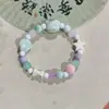 Pulseira de Cerâmica Jingdezhen Pulseira Estilo Étnico Joia de Círculo Único Pulseira de Contas com Fio Elástico Feito à Mão Fabricante Fornecedor