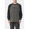 Sudadera de Manga Larga Nueva Otoño e Invierno 2025 para Hombre, Talla Grande Holgada, Camiseta Base con Cuello Redondo Empalmado, Ropa Top Marca Trbottomy