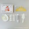 Caixa de presente com conjunto de louças de aniversário, conjunto de cinco peças, pratos de papel para padarias e confeitarias, combinação de talheres e pratos descartáveis