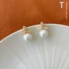 Pendientes de perlas con incrustaciones geométricas y explosiones transfronterizas, diseño de nicho simple, elegantes y de alta gama, a la moda, combinables con todo.