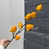 Flores de Nochevieja, Flores Artificiales Doradas, Eucalipto Dorado, Hortensia, Abanico Dorado, Hojas de Ginkgo, Cubo de la Fortuna, Arreglo Floral, Hojas, Flores de Plástico
