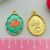 Pingente Antigo de Esmalte Dourado com Gotejamento de Óleo Tulipa Rosa Lírio Flor Pingente DIY Pulseira Colar Acessórios de Joia