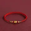 Año del Caballo, Año Zodiacal, Candado Pequeño de Oro, Pulsera de Cuerda Roja, Nube de Buena Suerte, Candado de Bendición, Tejido de Buena Suerte, Pulsera de Pareja, Regalo para Mejor Amigo