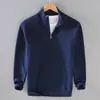 Suéter de punto con media cremallera para hombre, otoño e invierno, nueva tendencia de moda, top casual de manga larga de alta gama, versátil