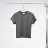 Novo Modelo Outono/Inverno 2026 SST043 Camiseta Básica para Deslocamento Urbano Algodão Levemente Elástico Gola Redonda Manga Curta Solta para Mulheres