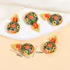 Colgante de Esmalte Chapado en Oro de Aleación Estilo Chino Mahjong León Cuentas Espaciadoras Colgante Accesorios de Cuentas para Pulsera Collar DIY Hecho a Mano