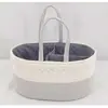 Cesta de Almacenamiento Portátil para Bebé Cesta de Almacenamiento para Artículos de Bebé Cesta de Almacenamiento de Cuerda de Algodón Cesta Tejida Grande de Luna Llena