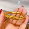 Pulsera de Barra Redonda Abierta Chapada en Oro de Latón con Flor de Peonía, Color Duradero, Flores Florecen y Prosperidad, Pulsera Dorada, Accesorio de Mano de Moda Retro