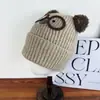 Adorable Gorro de Punto de Cachorro de Dibujos Animados para Mujer en Otoño e Invierno Nuevo Cálido Protección para Orejas Gorro de Lana Mostrando la Cara Gorro Pequeño de Punto Tendencia