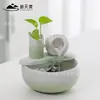 Ornamento de Água Corrente em Cerâmica, Mesa de Chá para Sala de Estar Estilo Chinês, Água Circulante, Umidificador Atrator de Riqueza, Aquário Pequeno para Mesa de Escritório com Paisagem