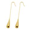 Explosiones europeas y americanas moda simple estilo frío aretes de acero de titanio aretes de gota de agua para mujer borla gancho de oreja largo venta al por mayor transfronteriza