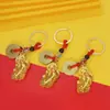 Chaveiro Pingente Esmalte Ouro de Areia Método Antigo Guochao Pingente Saco da Sorte Cinco Imperadores Vazado Presente Comemorativo de Ponto Turístico