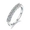 Anillo de Estilo Ins Transfronterizo Lujo Accesible Femenino de Gama Alta Moissanita Modelo Caliente de Amazon Anillo de Fila de Siete Estrellas de Plata de Ley 925 Moissanita