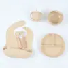 Plato de Cena de Silicona Babero para Bebé Tazón para Bebé Niños Vajilla Tenedor Taza para Snacks Anticaída traje Transfronterizo en stock Comer