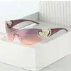 Populares Gafas de Sol Sin Marco en Forma de Corazón Estilo Y2K Europeas y Americanas para Hombres y Mujeres, Gafas de Sol con Personalidad Estilo Urbano Único